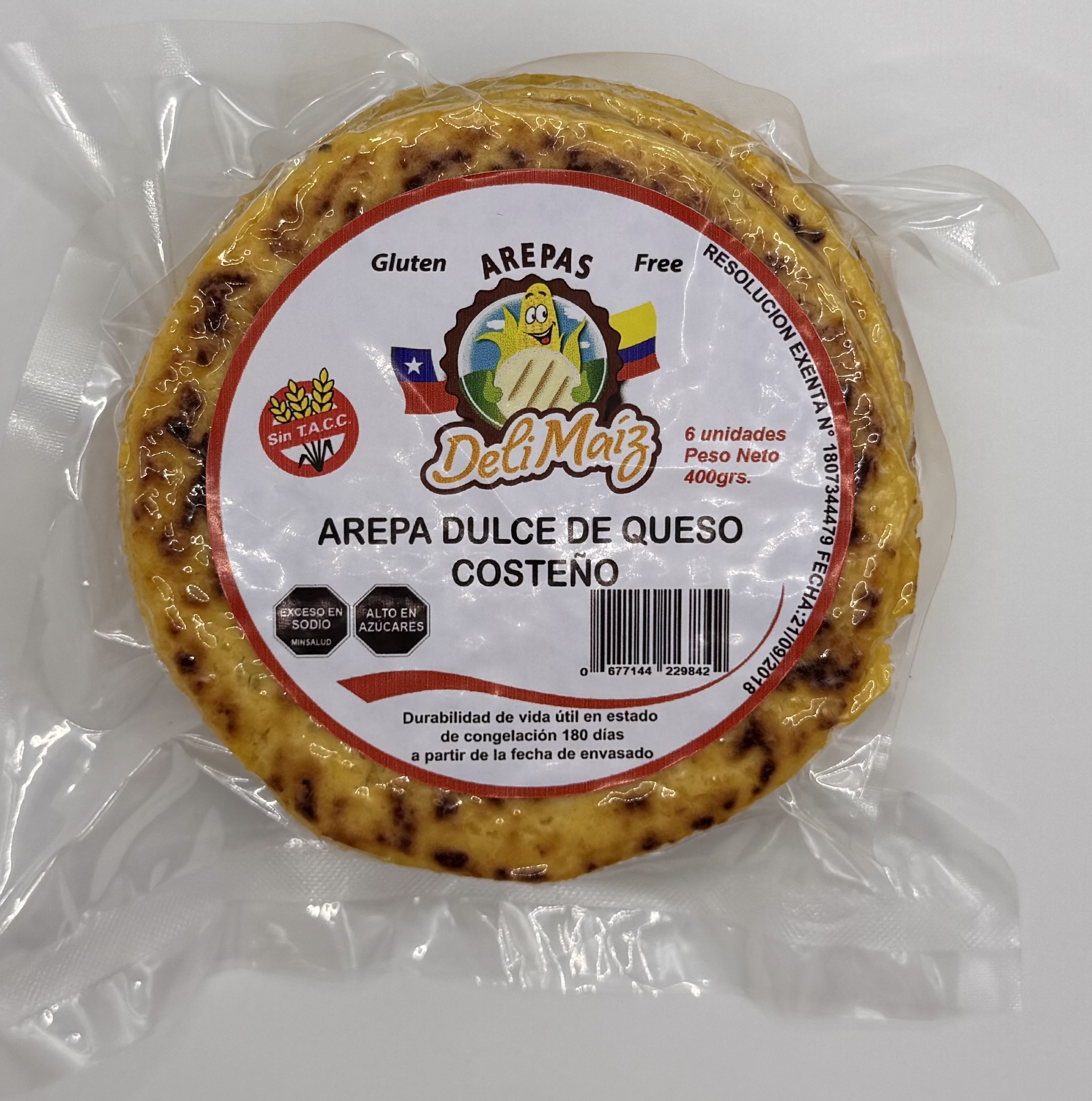 Arepa queso costeño DULCE si hay stock